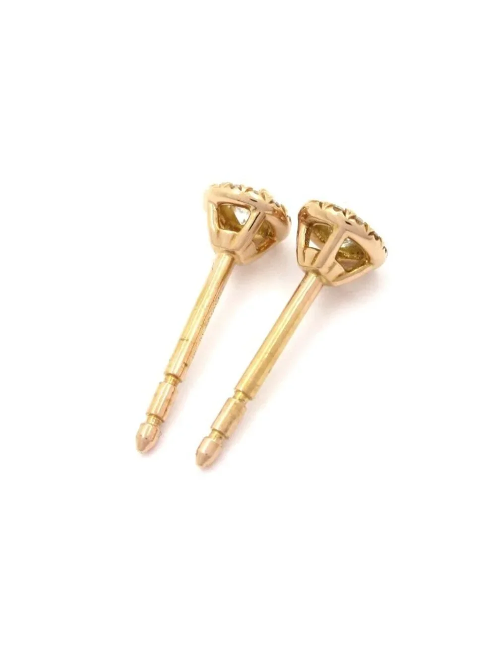 Tiffany & Co Earrings Solesto 18k Pink Gold Diamond Center 0.1 Carat